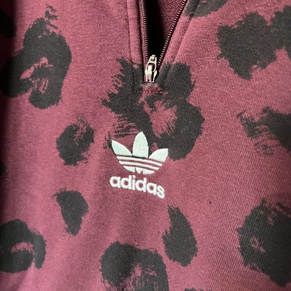 Adidas All Over Cheetah Print Half-Zip Sweater - Picture 6 of 8
